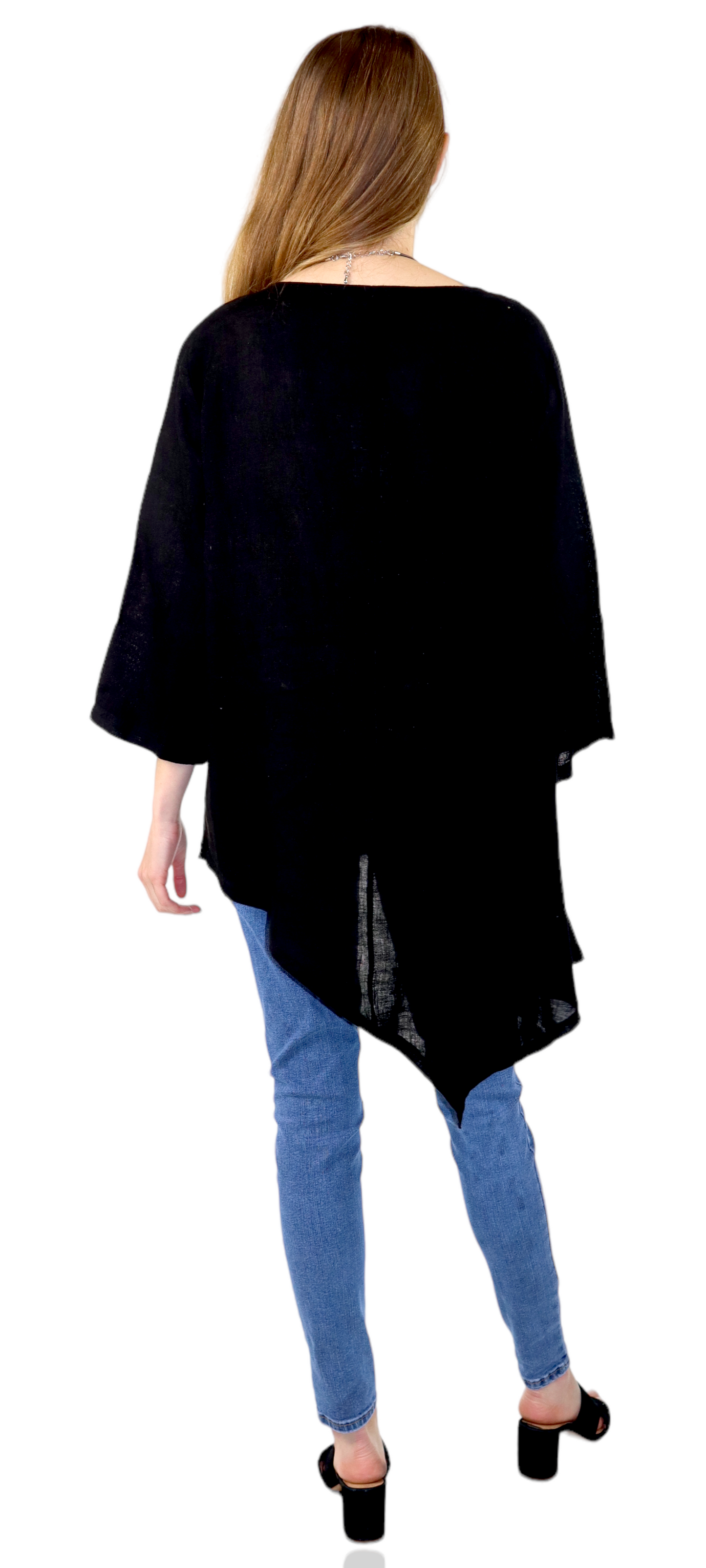 Dare2bStylish Uneven Hem Womens Pure Linen Fishtail Hem Blouse Dress Top