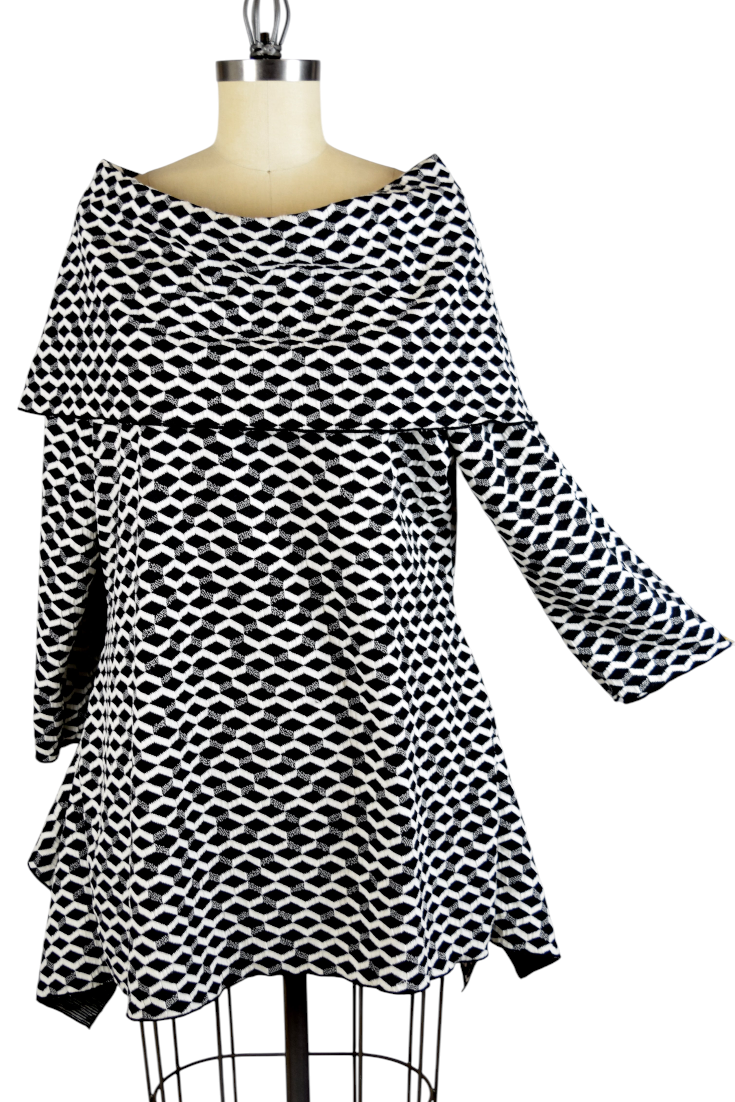 High End Tunic, Designer Tunic, Cowl Neck Tunic, Plus size tunic, Women Tunic,Premium Textured Fabric.