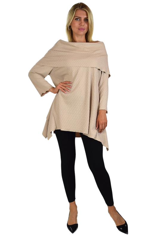 High End Tunic, Designer Tunic, Cowl Neck Tunic, Plus size tunic, Women Tunic, In premium Textured Fabric. L to 3XL