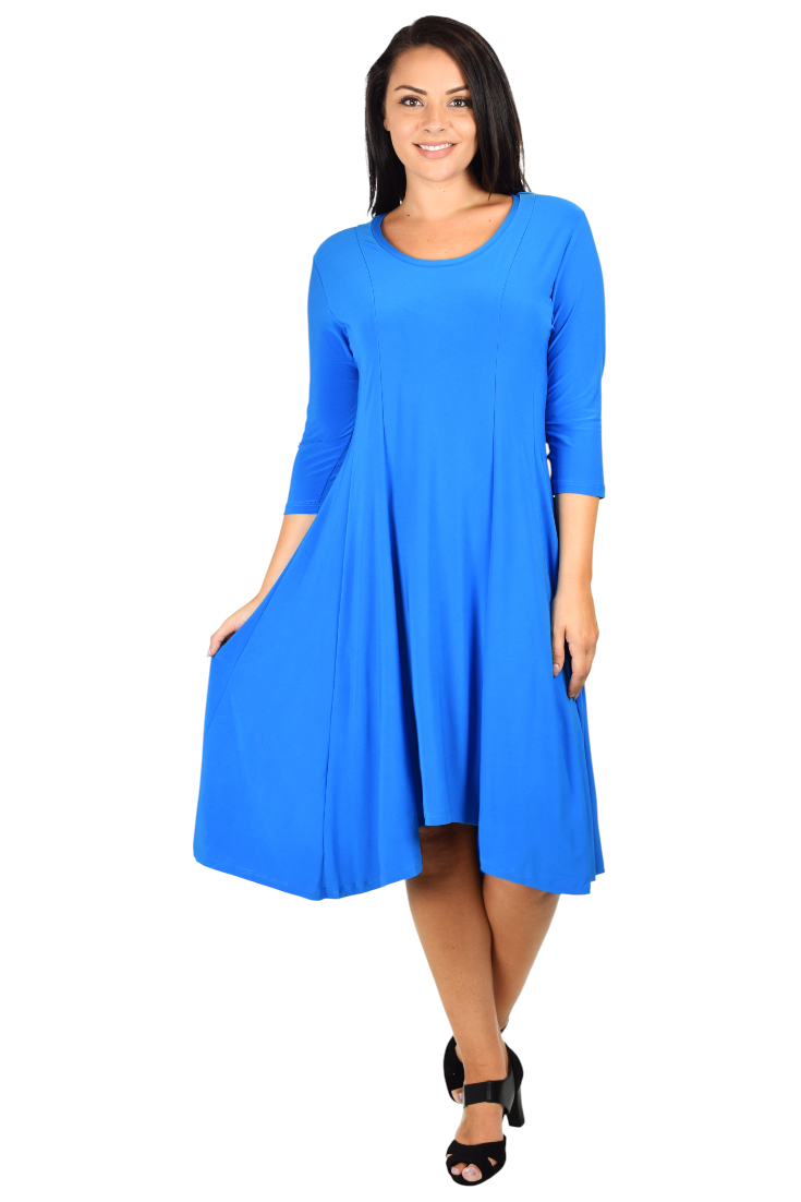Dare2bstylish Plus Size Mid Calf Midi A Line Dress