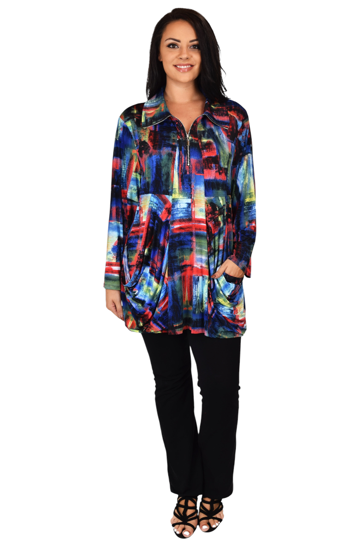 Made in USA, Celebrity Designer Exotic Print Tunic, Travelers Tunic,  Plus Size Tunic, Lagenlook Tunic, Large to 3XL