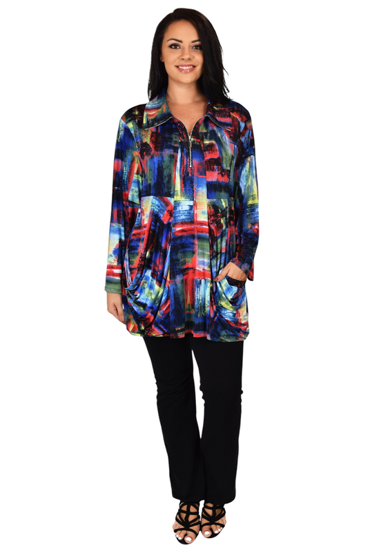 Made in USA, Celebrity Designer Exotic Print Tunic, Travelers Tunic,  Plus Size Tunic, Lagenlook Tunic, Large to 3XL