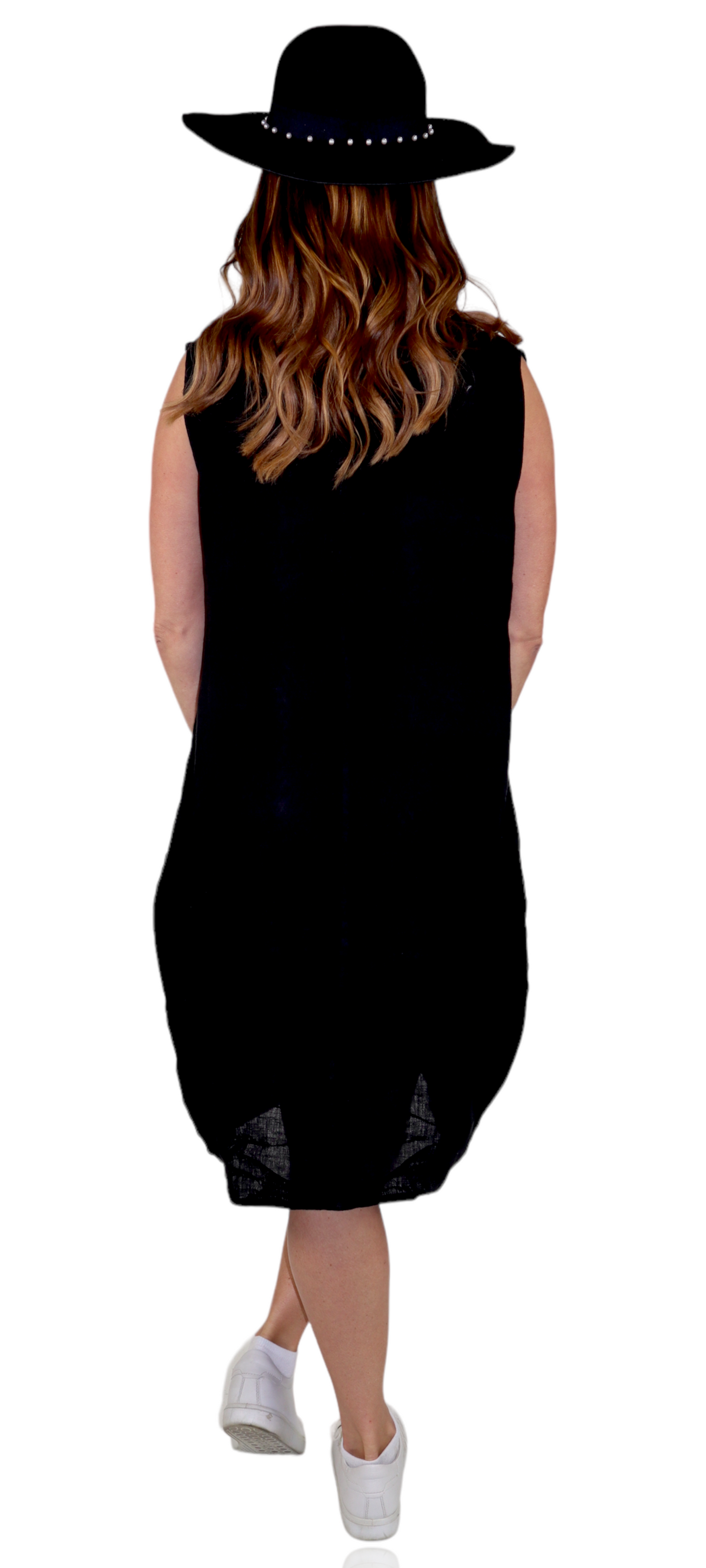 100% Linen Breathable Bubble Hem Pullover Dress Top, Made in Italy