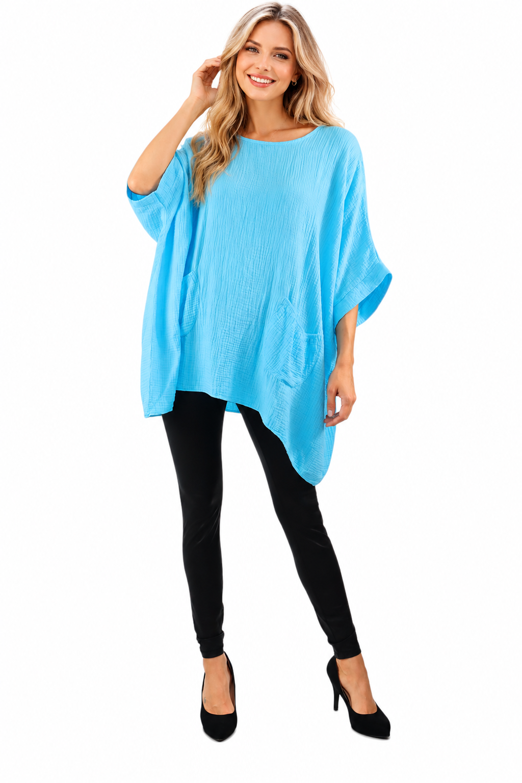 Cotton Gauze Asymmetric Oversize Tunic Top | One Size Fits all (S-XL)