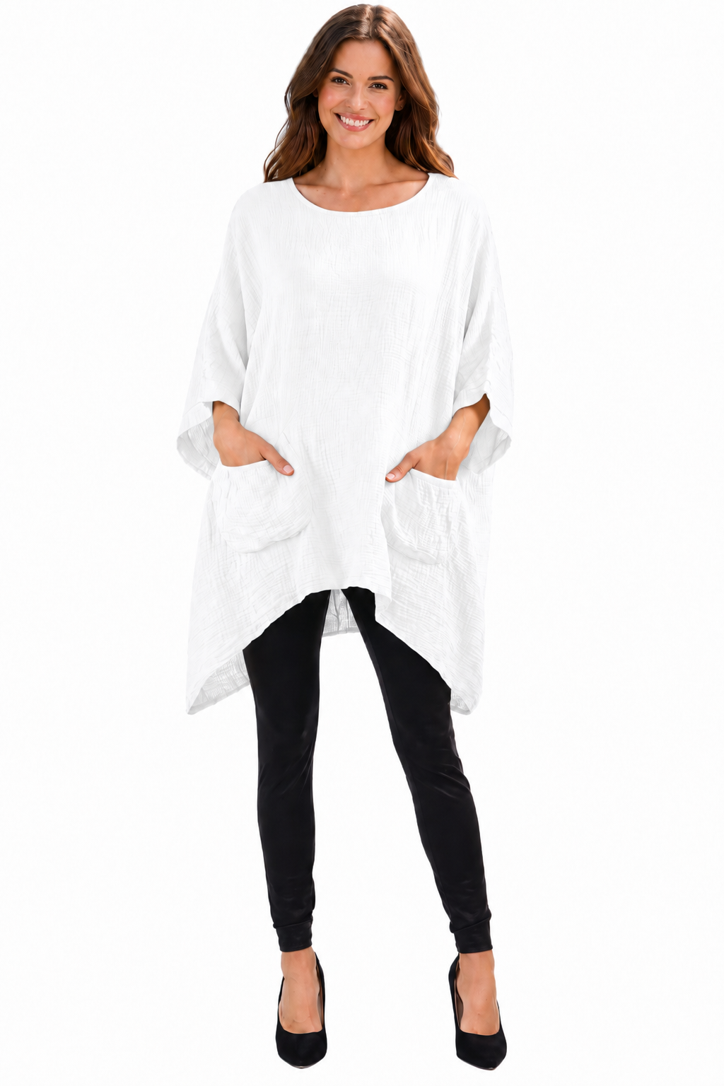 Cotton Gauze Asymmetric Oversize Tunic Top | One Size Fits all (S-XL)