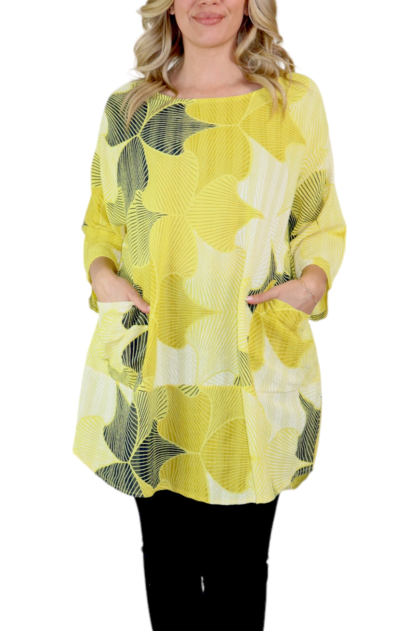 Comfy Women's Relaxed Fit long tunic, Made in Italy,  One Size Fits S to XL, 100% Cotton