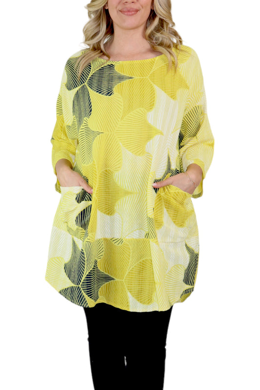 Comfy Women's Relaxed Fit long tunic, Made in Italy,  One Size Fits S to XL, 100% Cotton