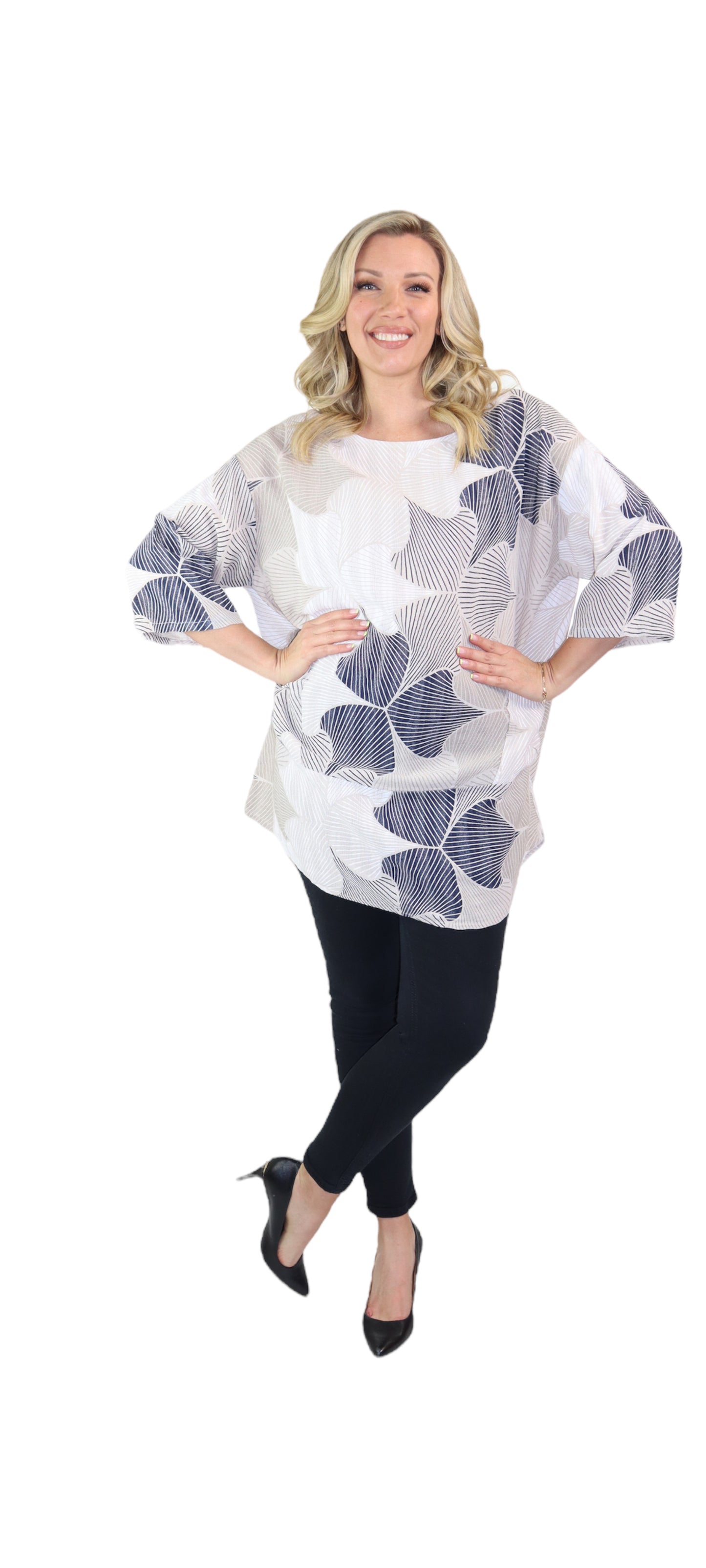 Womens Linen Long Relaxed Fit Tunic Dress Top with Front Pockets | One Size Fits All (S-1X)