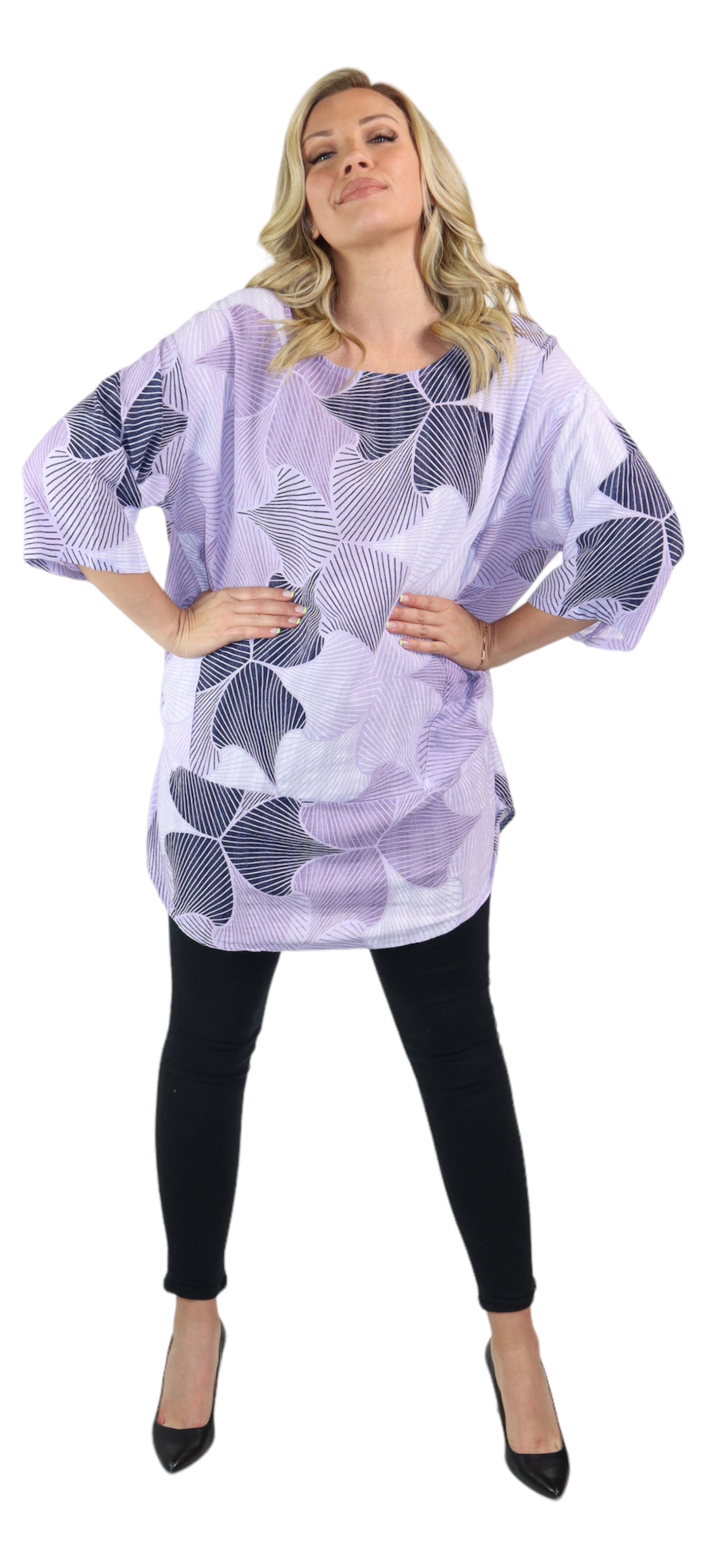 Comfy Women's Relaxed Fit long tunic, Made in Italy,  One Size Fits S to XL, 100% Cotton