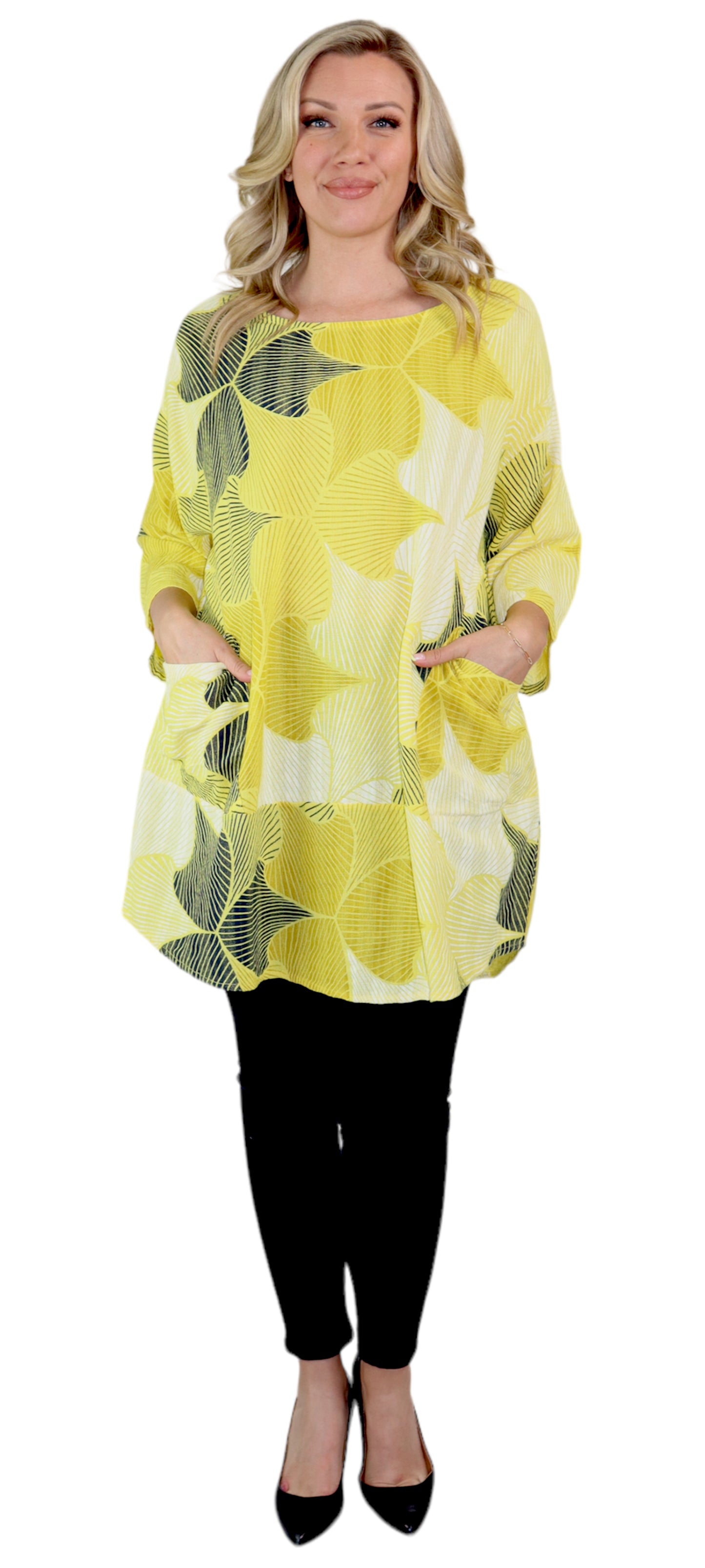 Womens Linen Long Relaxed Fit Tunic Dress Top with Front Pockets | One Size Fits All (S-1X)