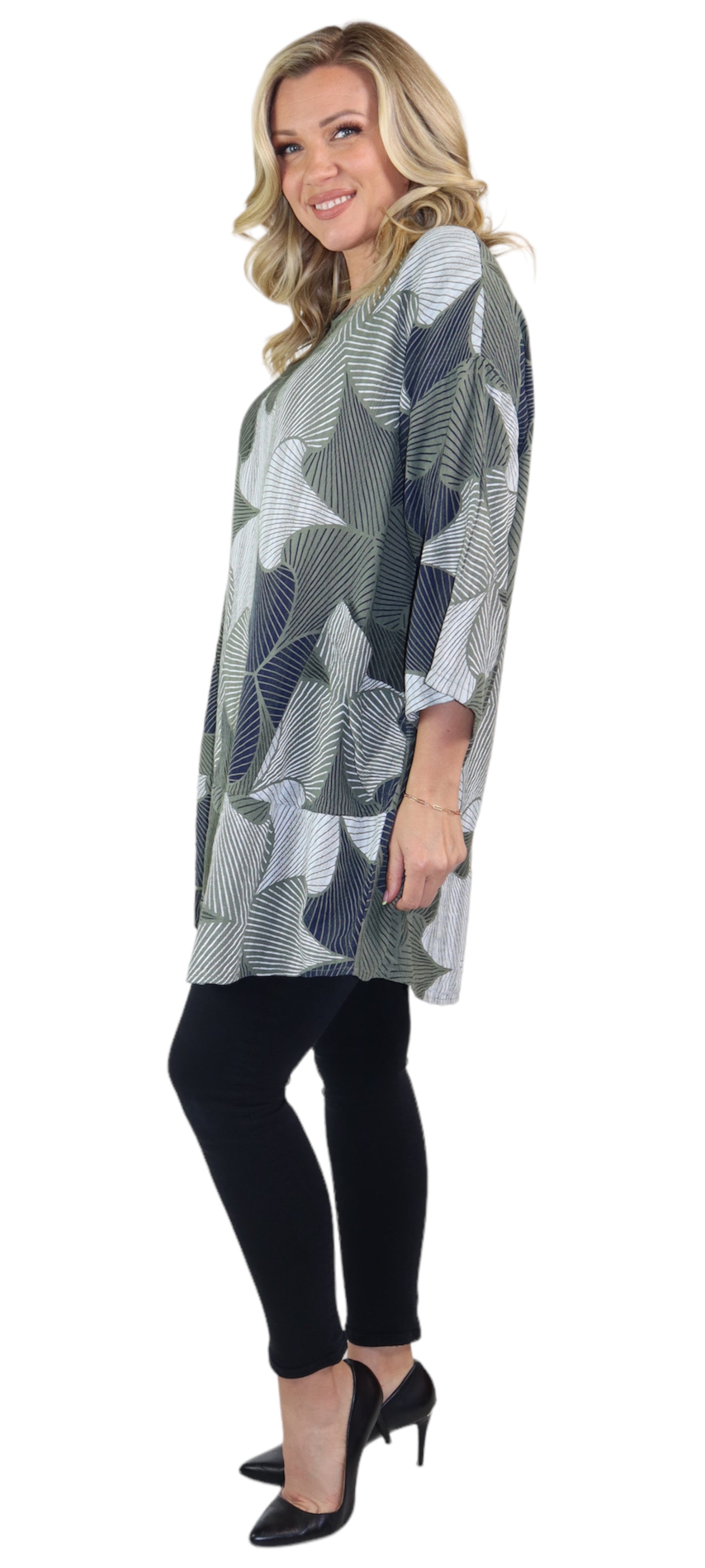 Womens Linen Long Relaxed Fit Tunic Dress Top with Front Pockets | One Size Fits All (S-1X)