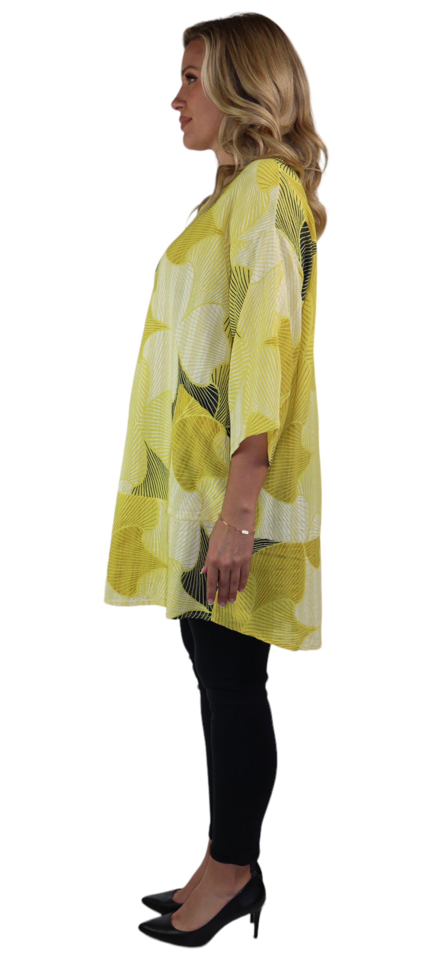 Womens Linen Long Relaxed Fit Tunic Dress Top with Front Pockets | One Size Fits All (S-1X)