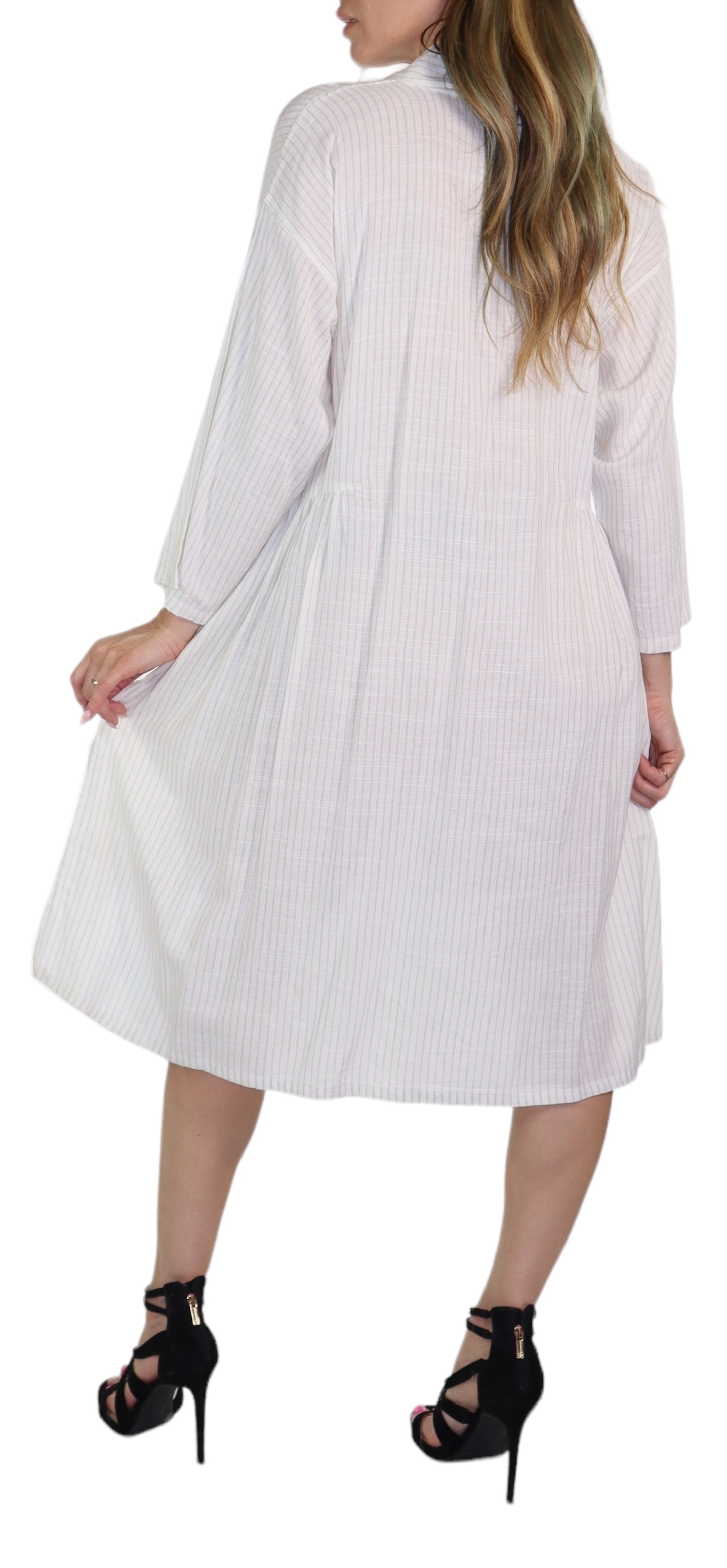 Women Linen Bohemian High Low Knee Length Dress Top | Regular and Plus Sizes
