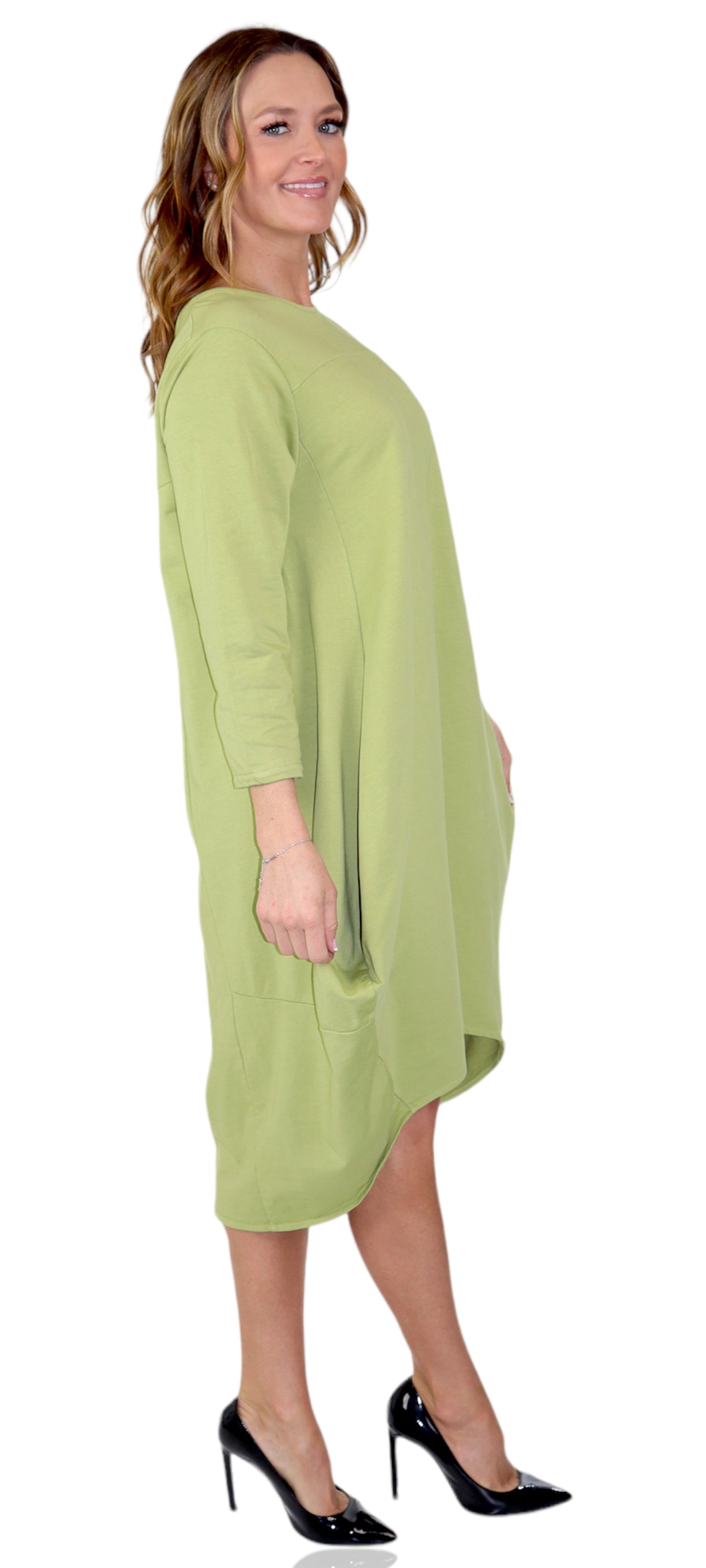 Women's Cotton Relaxed Fit Bubble Hem Dress Top