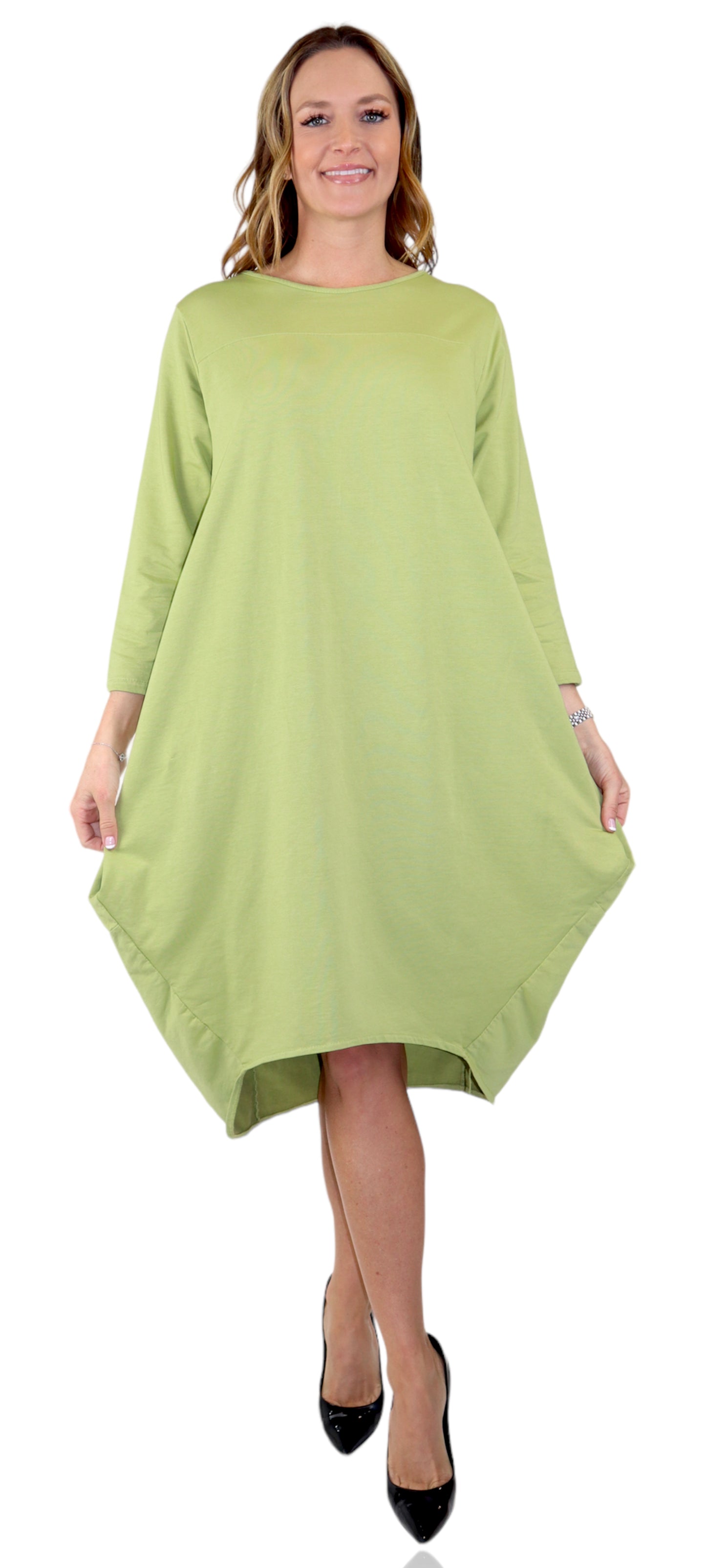 Women's Cotton Relaxed Fit Bubble Hem Dress Top