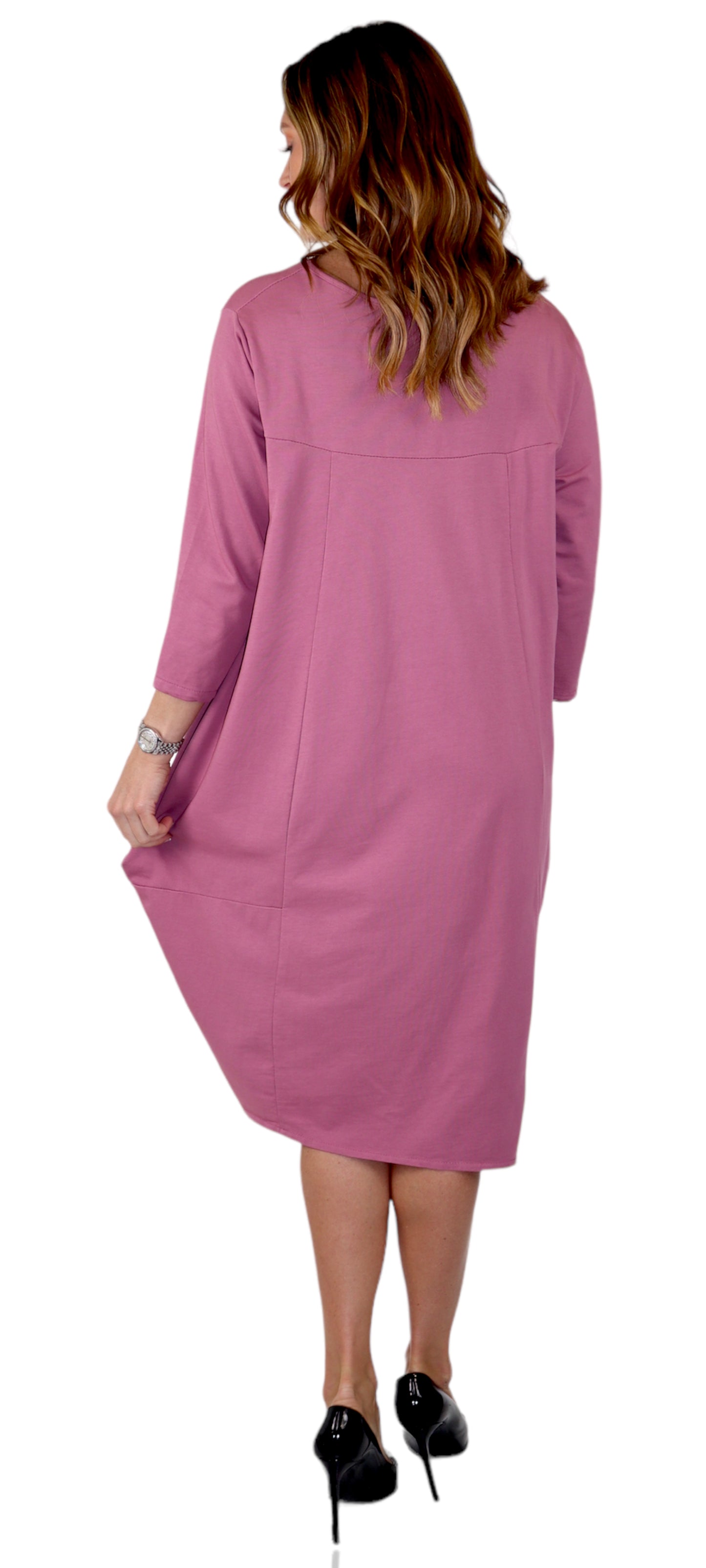 Women's Cotton Relaxed Fit Bubble Hem Dress Top