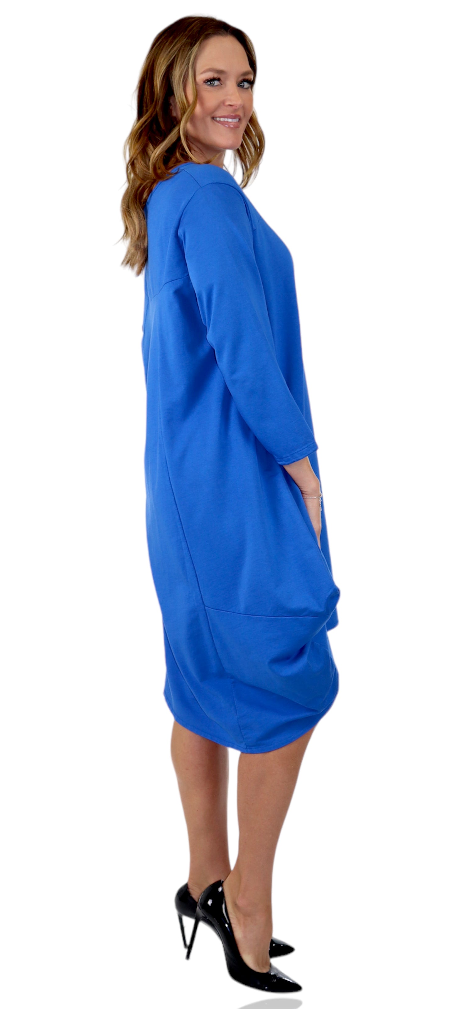 Women's Cotton Relaxed Fit Bubble Hem Dress Top