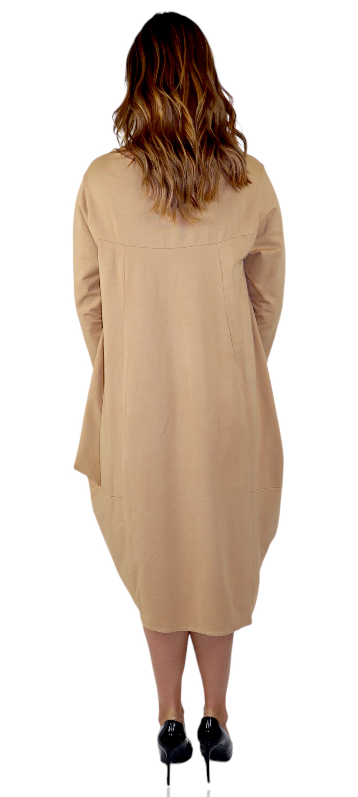 Women's Cotton Relaxed Fit Bubble Hem Dress Top