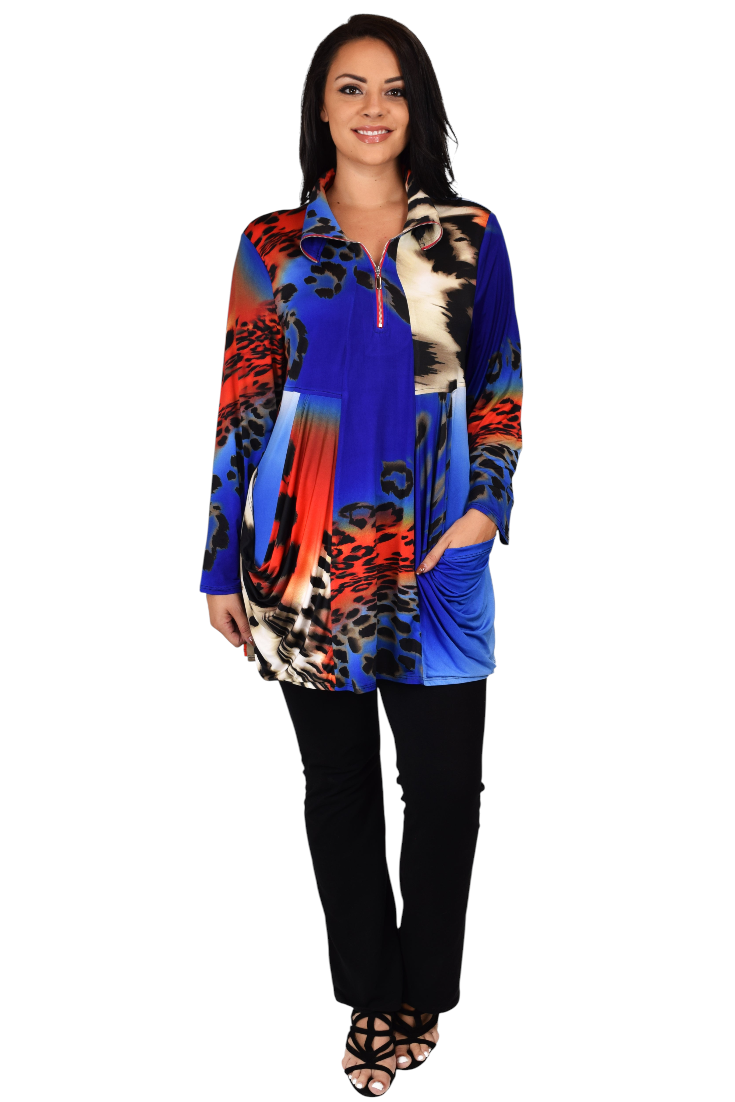 Made in USA, Celebrity Designer Exotic Print Tunic, Travelers Tunic,  Plus Size Tunic, Lagenlook Tunic, Large to 3XL