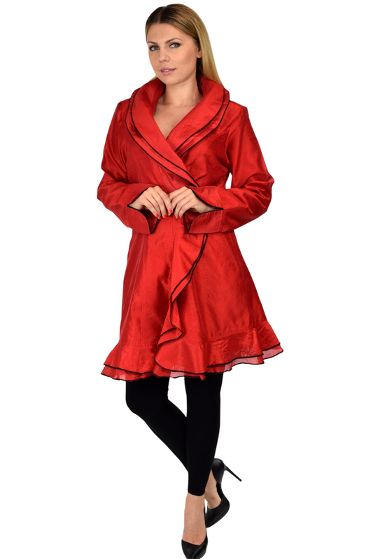 Designer Jacket, Poly Silk Jacket, Women Jacket, Dupioni Silk Blazer Jacket | Regular & Plus Sizes