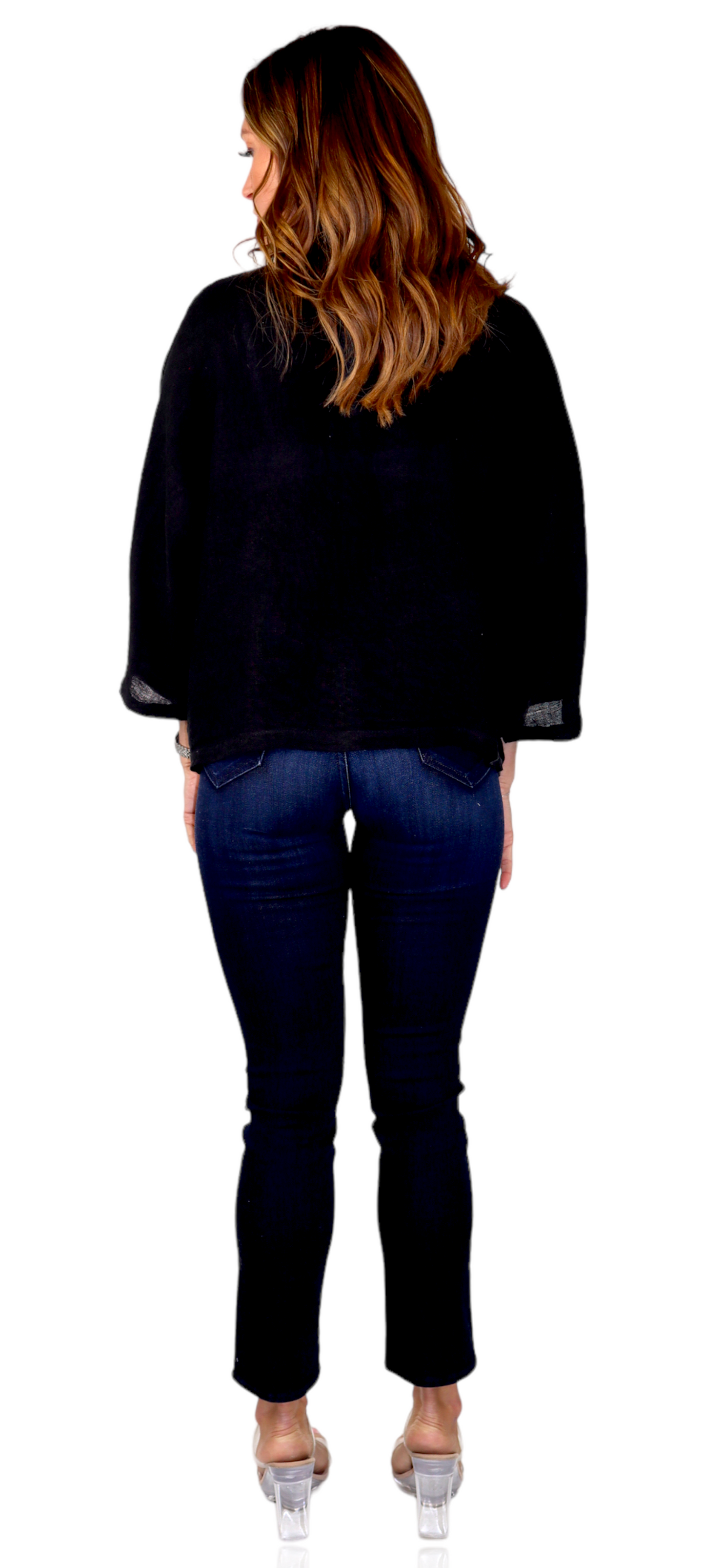 Womens 100% Natural Linen Loose Fit Short Crop Collared Blazer Jacket | One Size Fits All