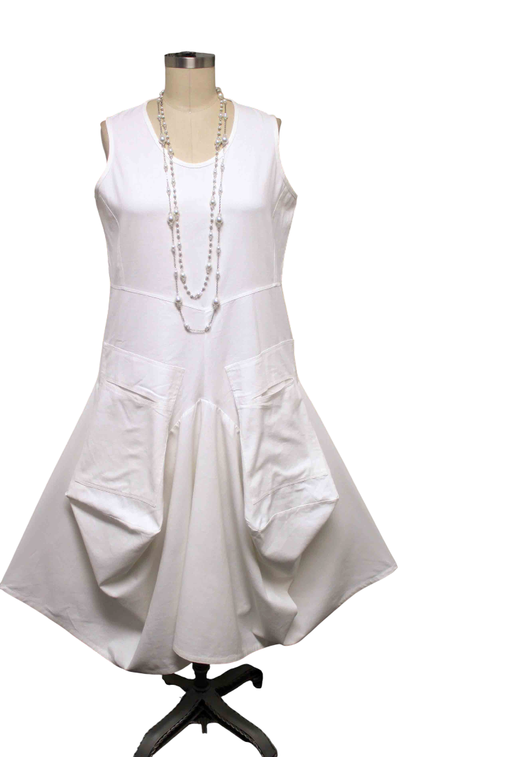 Lagenlook Dress, Cotton Flax Dress,  Quirky Dress, Parachute Dress, Plus Size Clothing, Plus Size Dress, medium to 2XL