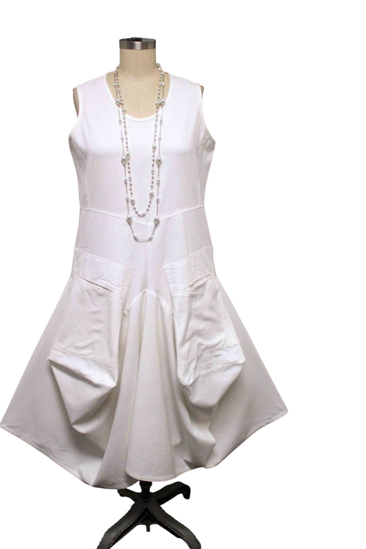 Lagenlook Dress, Cotton Flax Dress,  Quirky Dress, Parachute Dress, Plus Size Clothing, Plus Size Dress, medium to 2XL