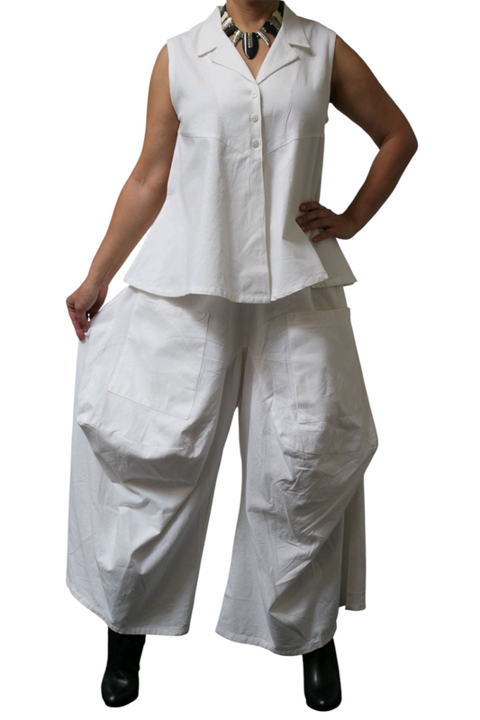 Designer Pant set, Cotton Pant Set , Lagenlook Pant Set, Slub Cotton Pants set, Women Pant Set, Boho Pant Set, Relaxed pant set