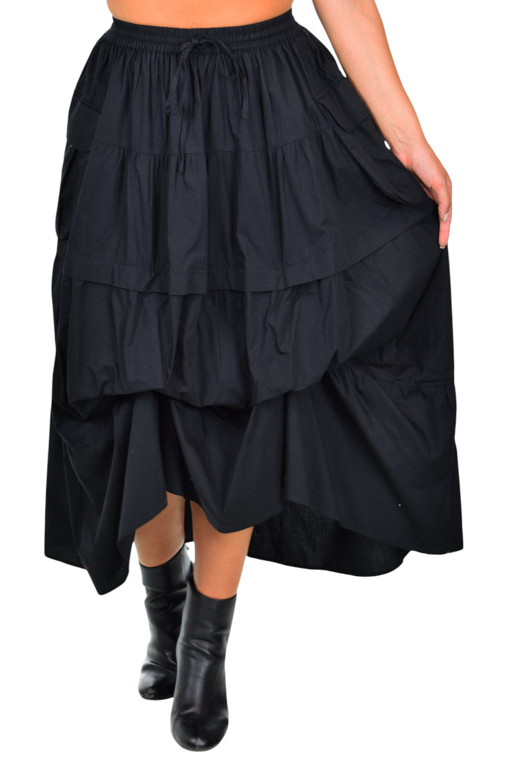 Cotton  skirt,Gathered skirt, Cotton Skirt, Tiered Skirt, Broomstick Skirt, Poof Bottom Skirt,Plus size Skirt, Adjustable Skirt