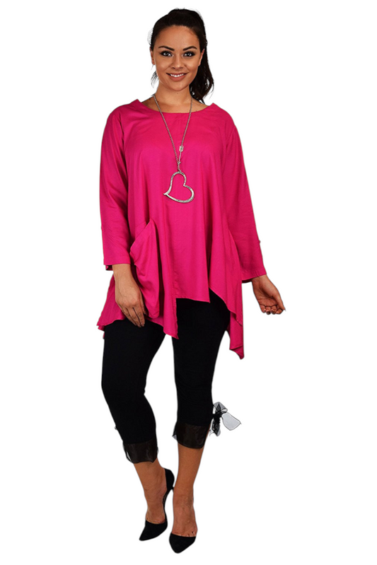 Artsy Tunic, Lagenlook Tunic,  Asymmetrical Tunic, Plus size clothing , Plus size tunic, Tunic with 3 Pockets . Size L/XL- 1XL/2XL- 3XL/4XL