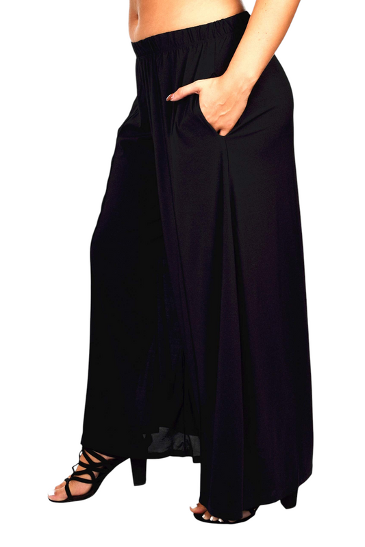 Relaxed fit, Pants, Wrinkleproof Pants, Plus Size Pants, Loose Fitting Boho Palazzo Pants with side pockets