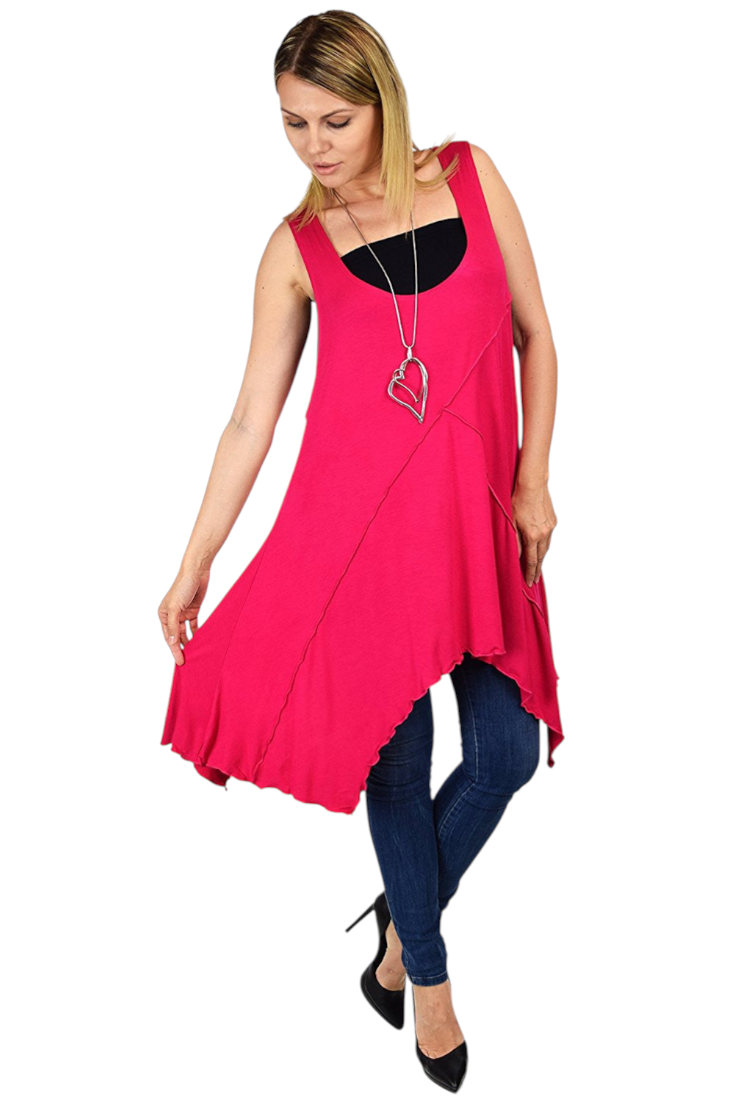 Summer Swing Flared Tank Top | Sleeveless Tunic Blouse Top