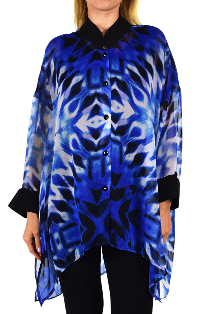 ComfyPlus, Plus Size Shirt, Oversize Shirt, Chiffon Shirt, Plus Size top, Designer Shirt, Zebra Print, Big Shirt,Plus size clothing