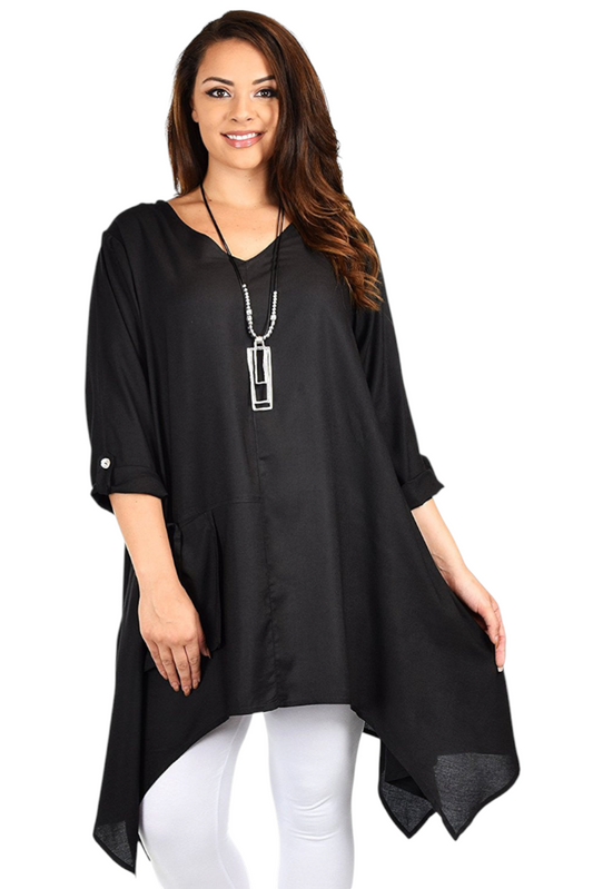 Plus Size Asymmetrical Fishtail Swing Dress Tunic Top