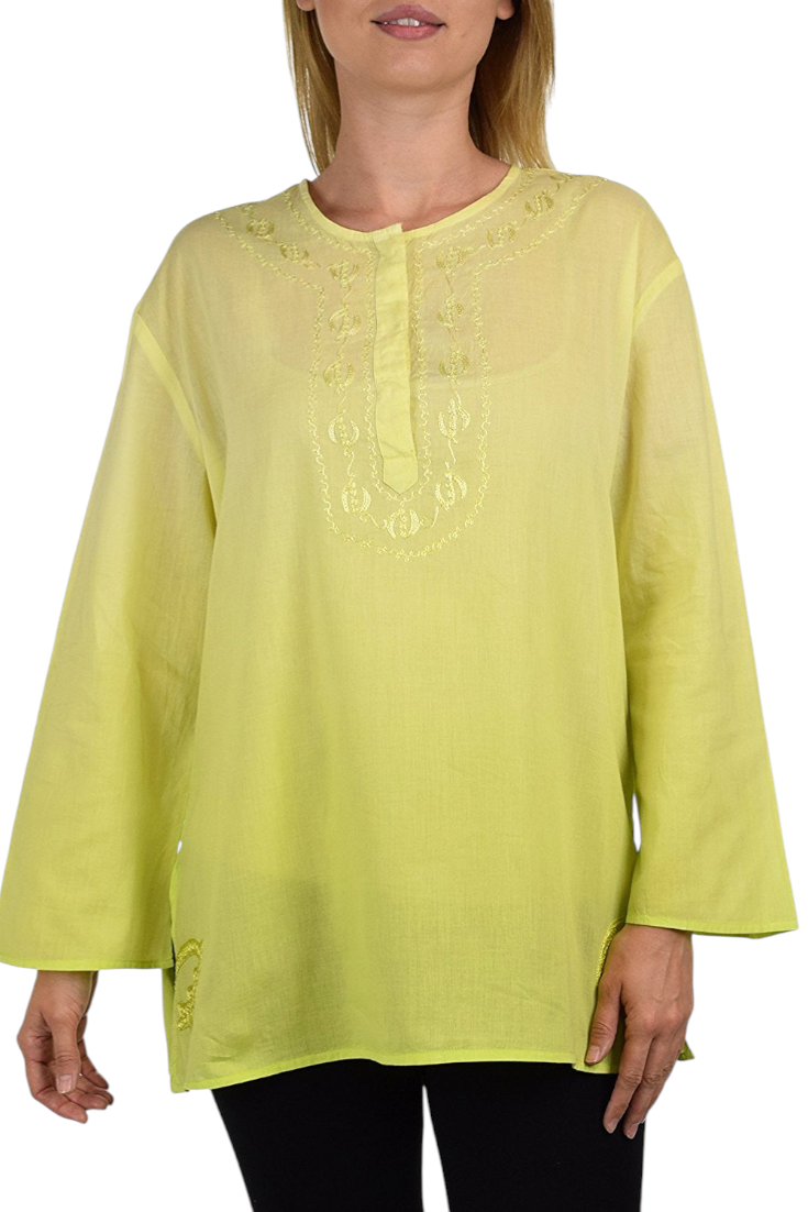 Embroidered Summer Tunic, Ombre dyed Tunic, Tie Dye Ombre Blouse, women Tie dye Shirt Top Regular and Plus Sizes