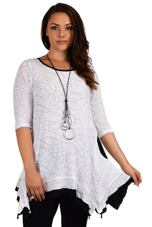 Plus Size 3/4 Sleeve A Line Swing Tunic Dress Blouse Top