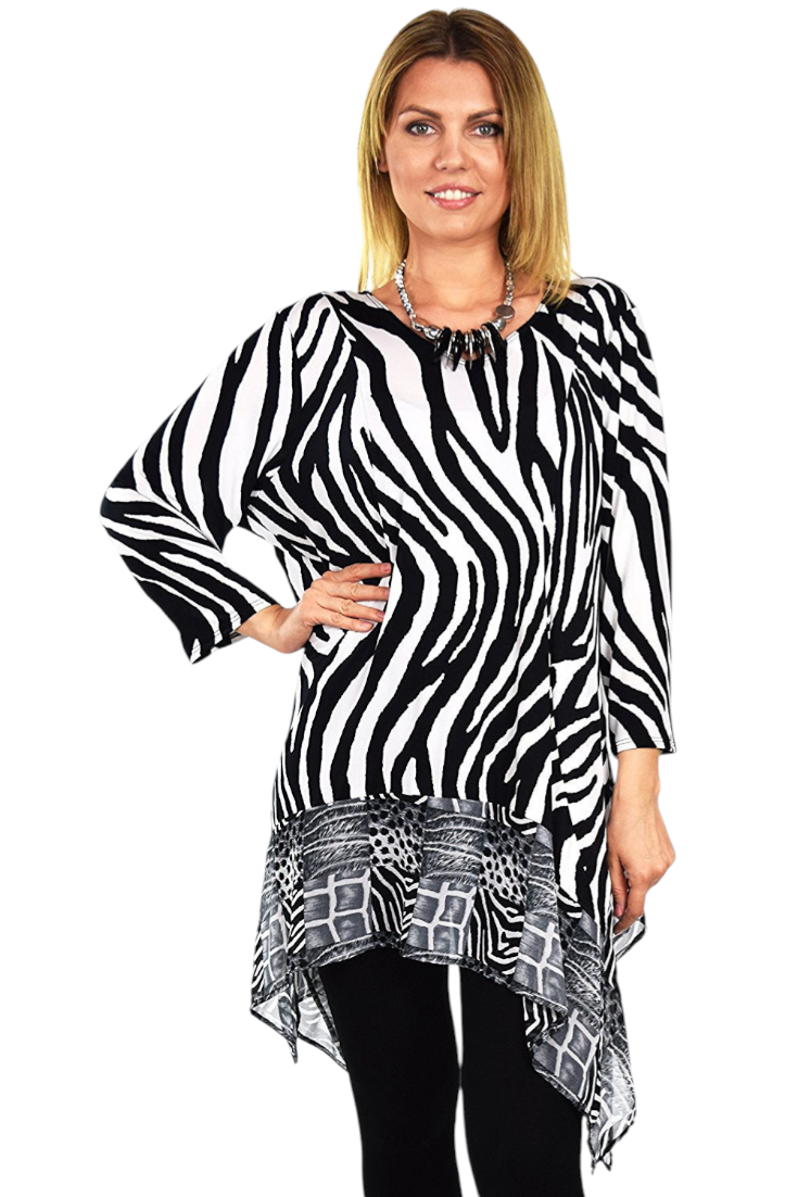 Dare2bStylish Tunic, Women Tunic, Zebra Print Tunic  Zebra print Top in Plus Size Tunic