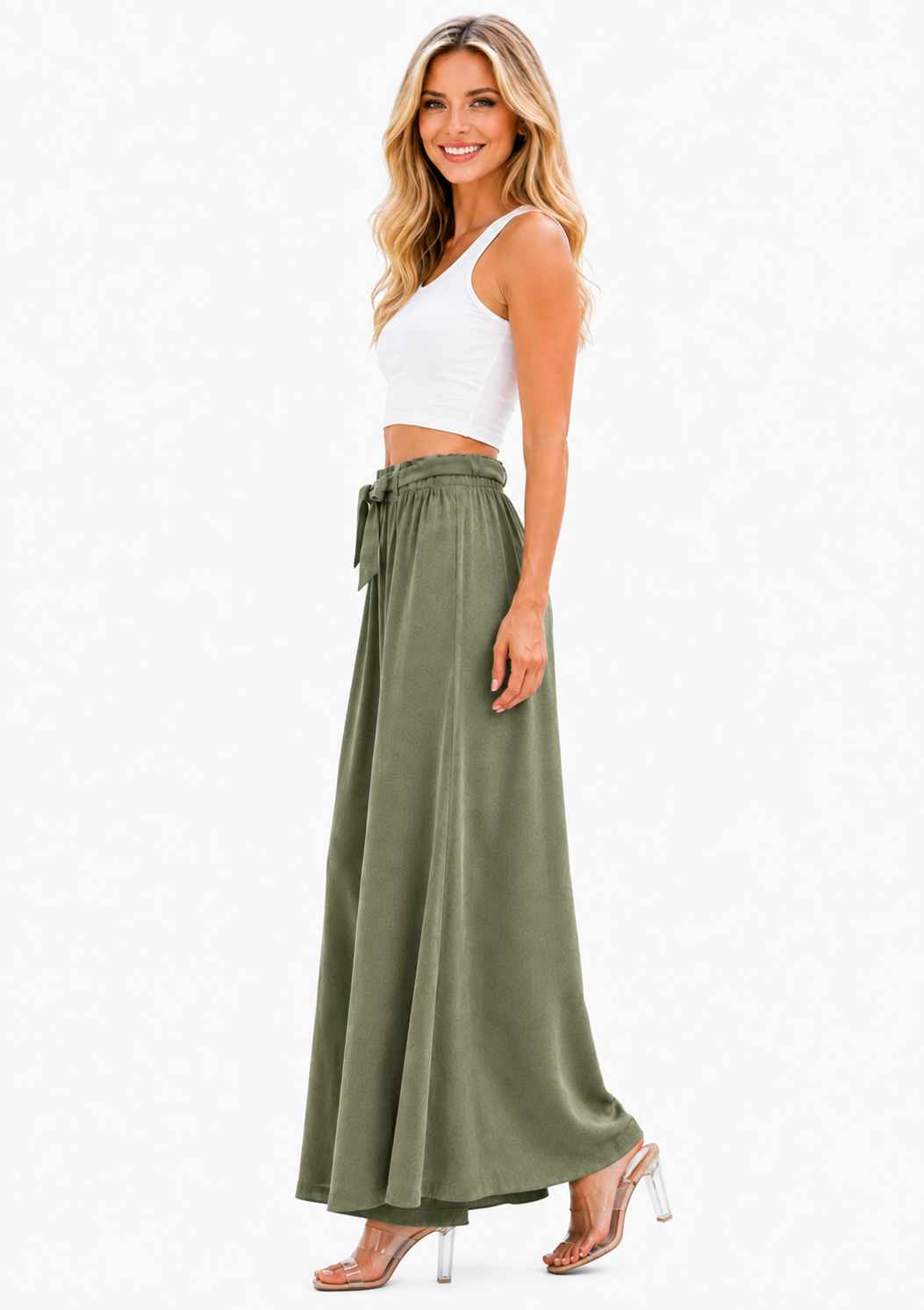 Elegant Extra-Wide Linen-Blend Palazzo Pants with side pockets, women wide leg pants