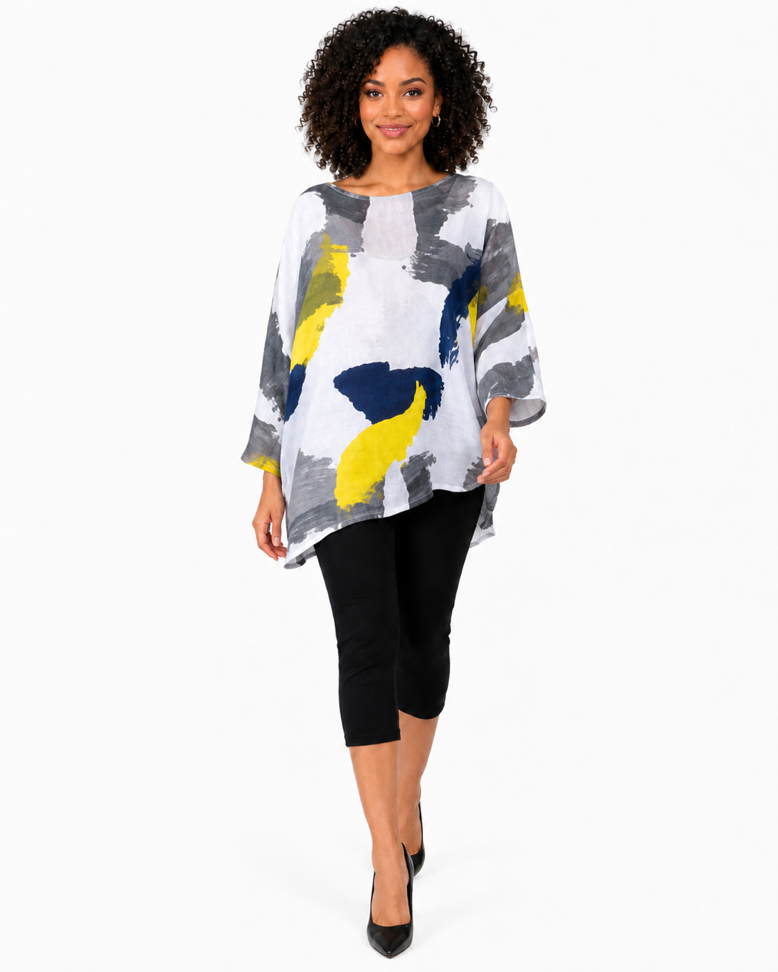 Womens Plus Size Oversized Baggy Artsy Bohemian 100% Linen Tunic Shirt Top | One Size Fits All
