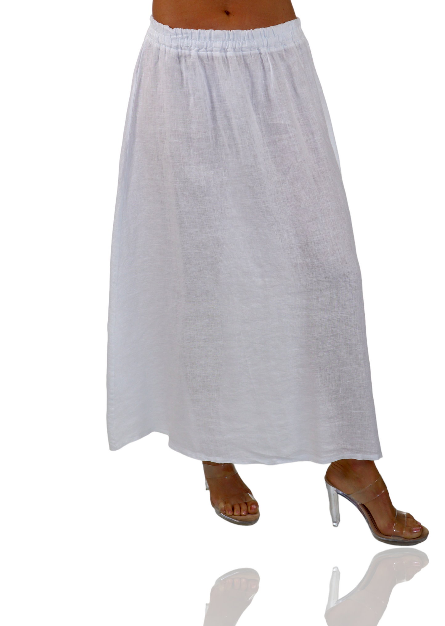 Women 100% Pure Linen Boho Bohemian Flowy Breathable Maxi Skirt