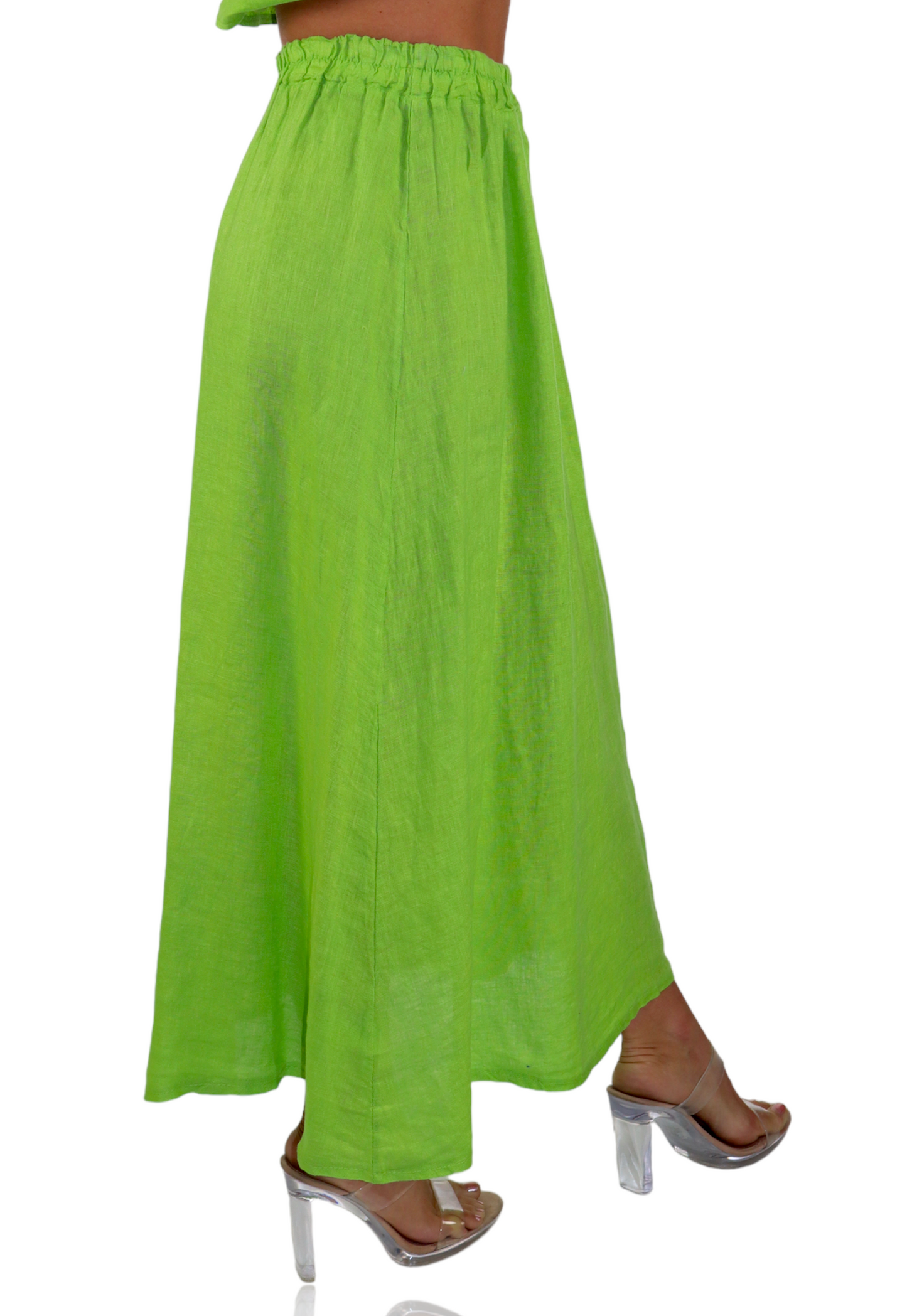 Women 100% Pure Linen Boho Bohemian Flowy Breathable Maxi Skirt