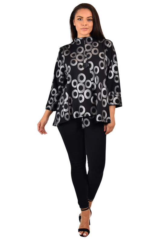 Aristocratic Jacket, Crop Jacket, Plus size Jacket, Hi Low Short Asymmetrical Jacket. XL,1XL,2XL to 3XL