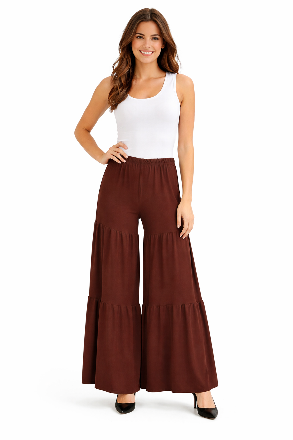 Designer Boho Pants, Tiered pants, USA made Designer Pants, Palazzo Pants, Black Pants