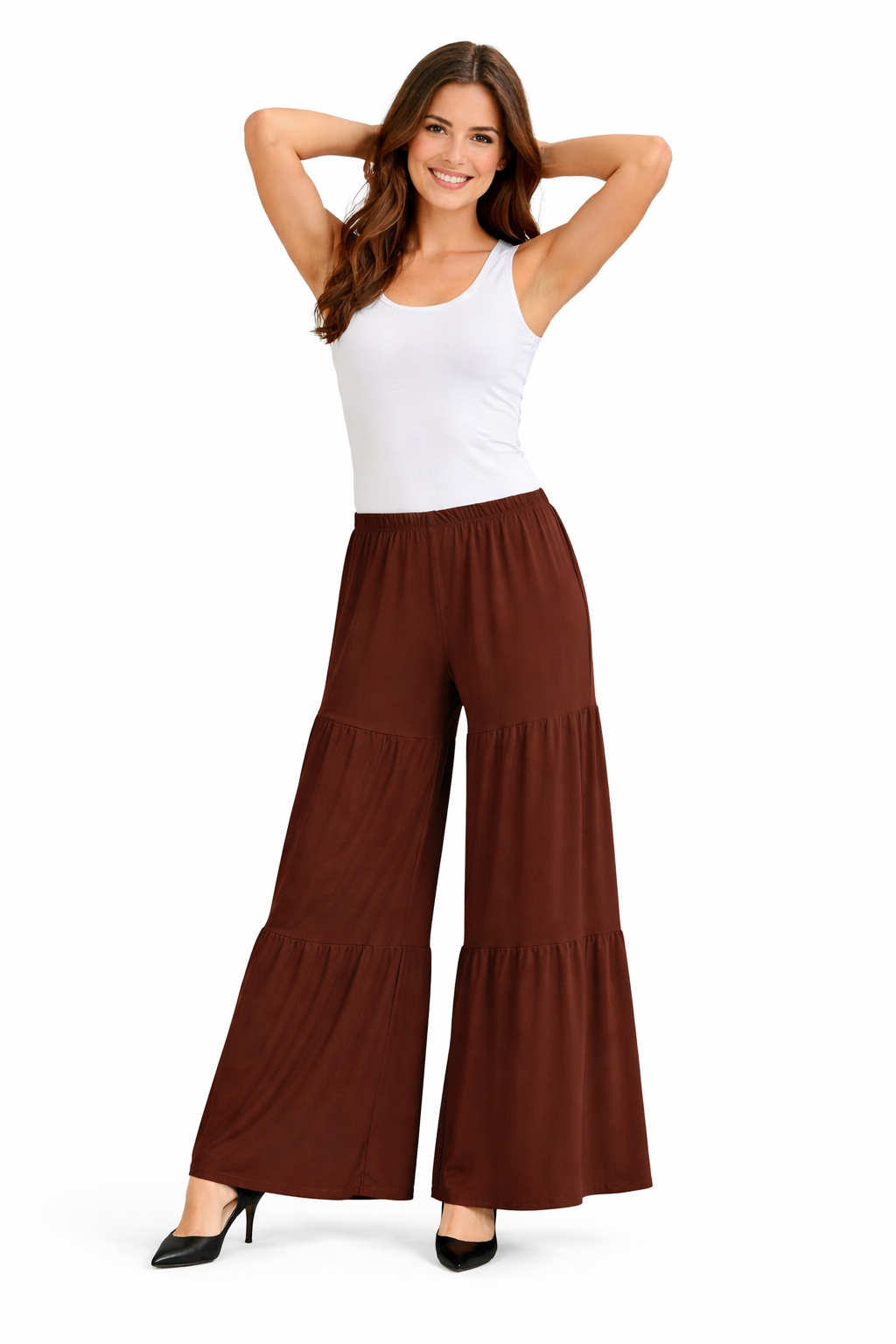 Designer Boho Pants, Tiered pants, USA made Designer Pants, Palazzo Pants, Black Pants