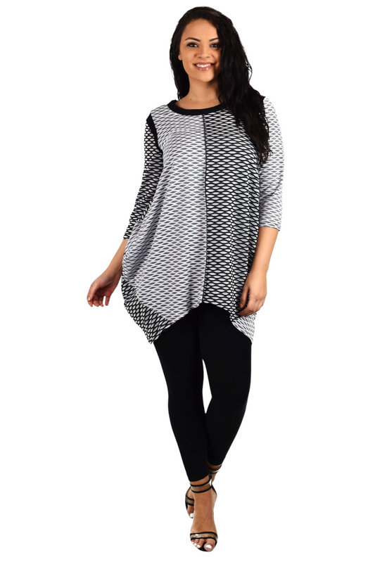 2 Tone Lagenlook top, Textured fabric Tunic, Contemporary Tunic, Lagenlook Tunic, Layered Tunic