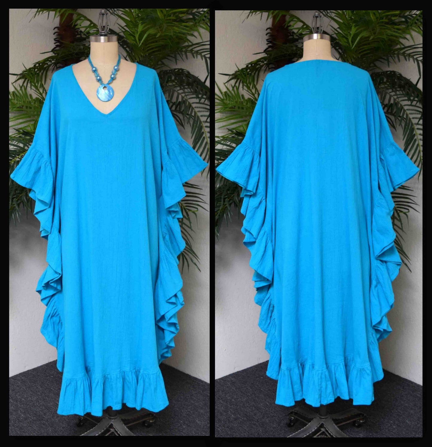 Cotton Gauze Caftan, All Natural Quality Soft Cotton Gauze Kaftan. Fits XL to 6X , Caftan Dress, Plus Size Caftan
