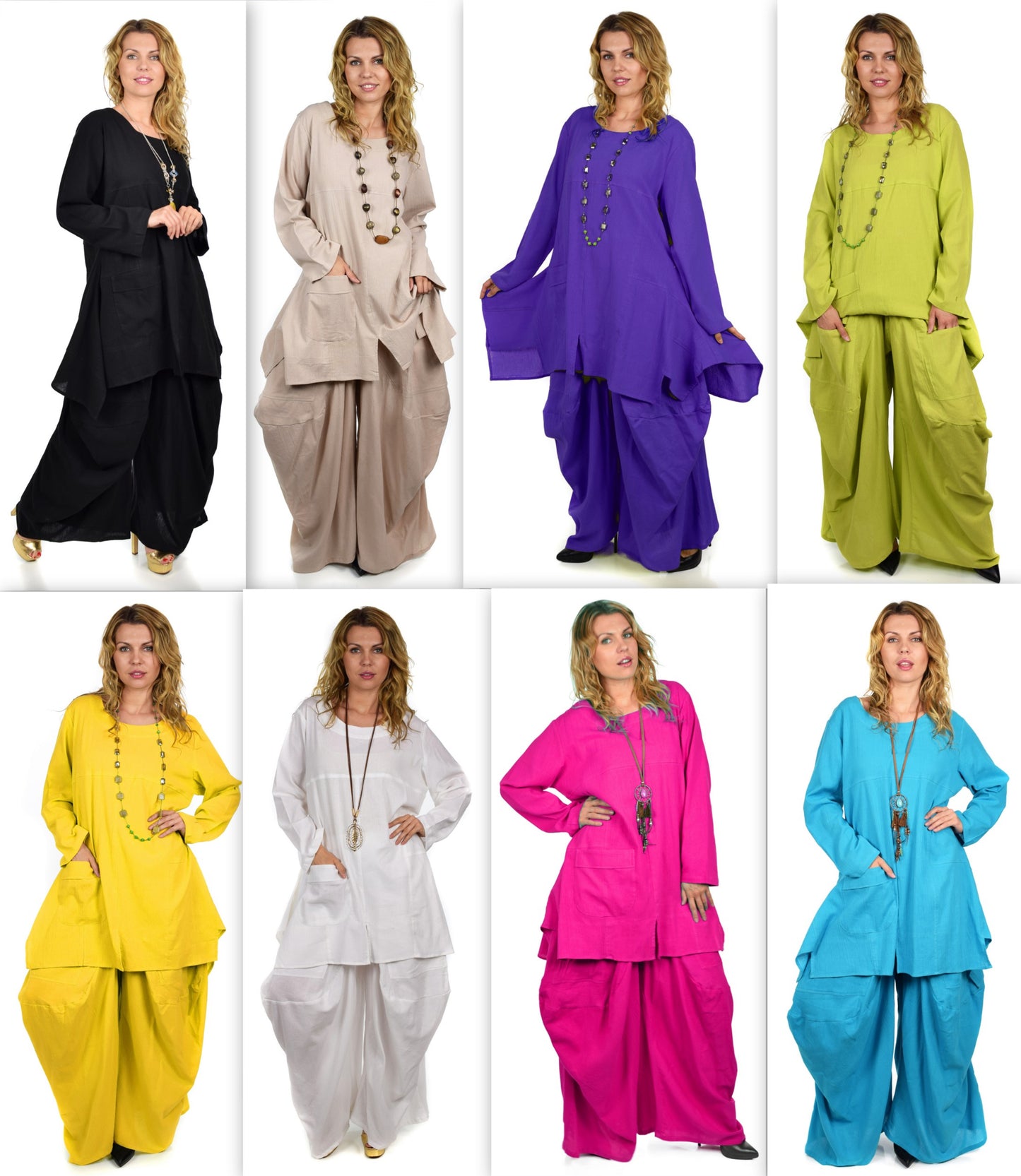 Dare2bStylish Pant set, Women 2 Piece pant set, lagenlook pant set, Cotton Gauze Pants Set,  Summer Outfit Regular and Plus Size