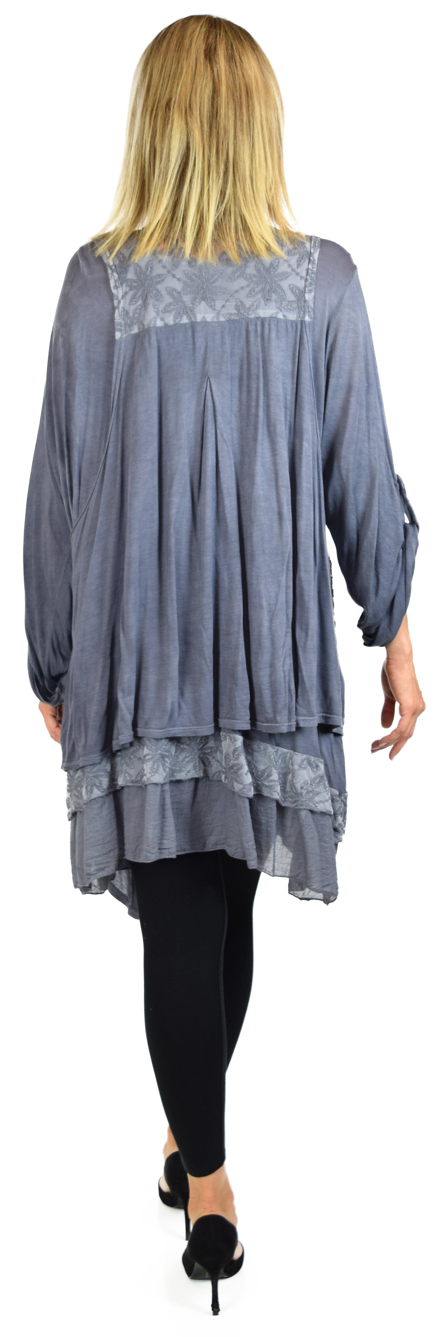 New Vintage Look Lace Tunic, Women Plus Size Tunic, 2 layeres Loose Fitting Lace Embroidered Tunic Blouse Top