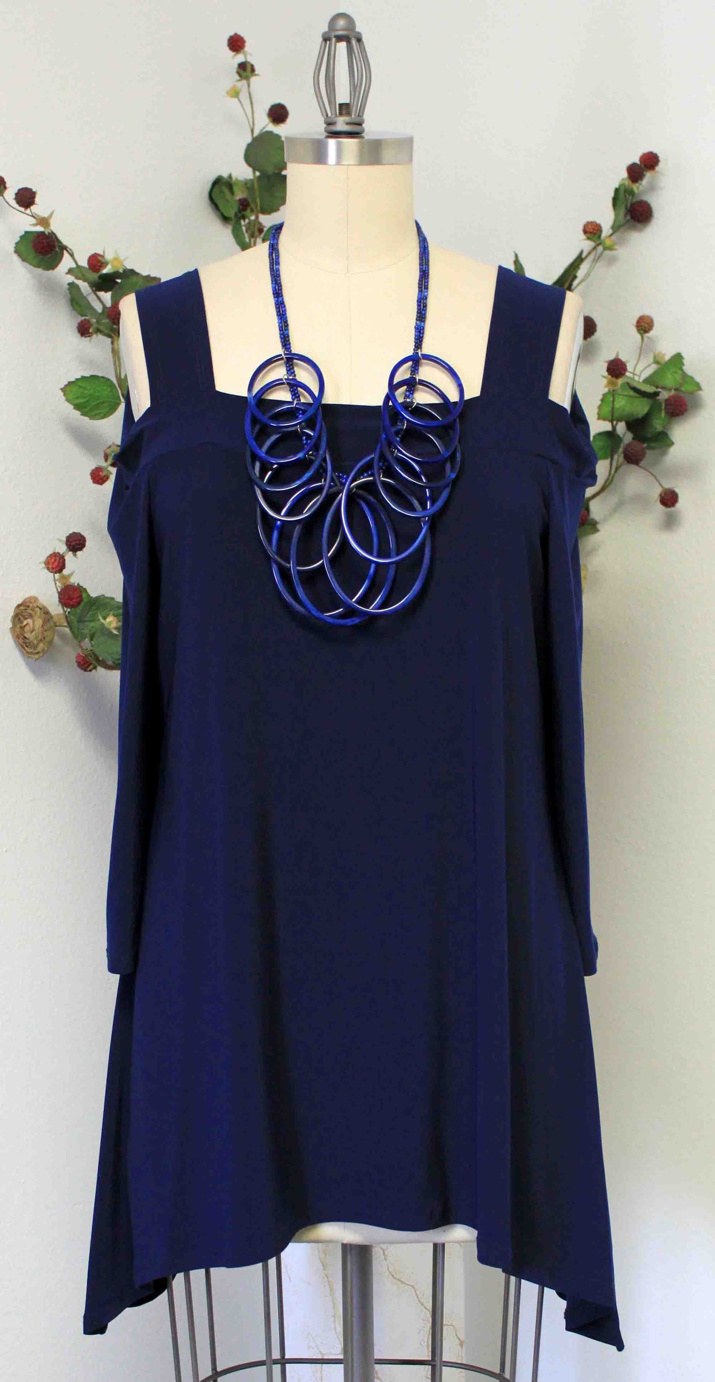 Classic Cold shoulder Plus size Tunic top with cut out details to the shoulders. S to 3XL