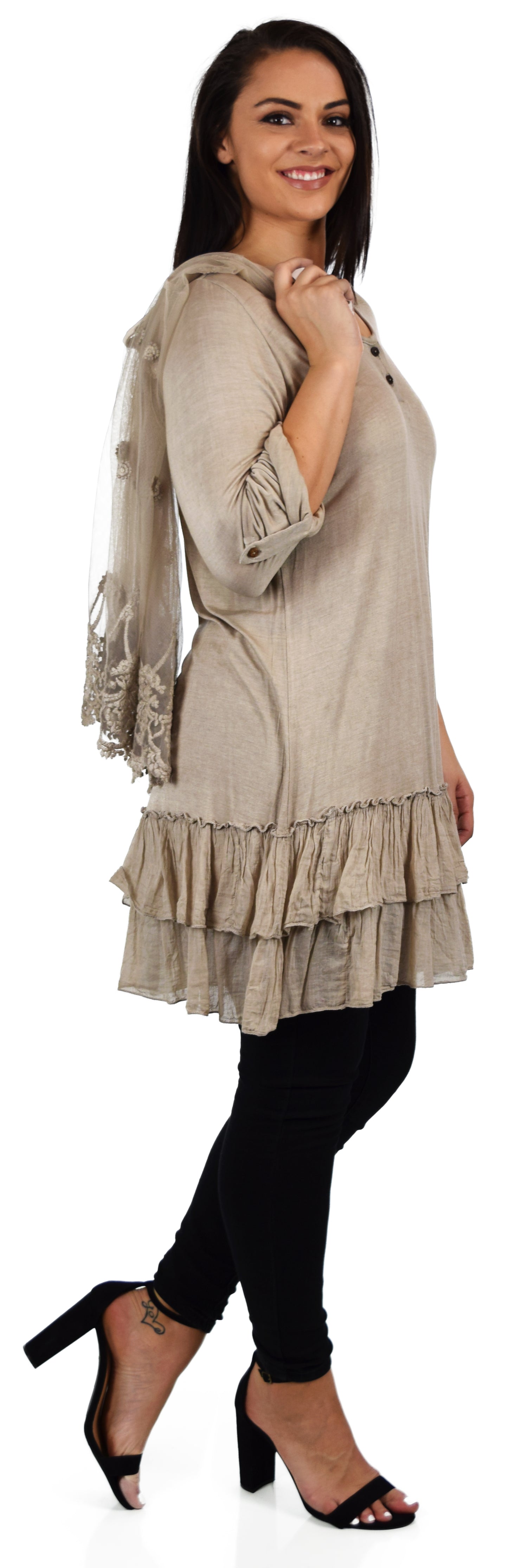 2 PC Lace Women Plus Size Tunic, Asymmetrical Lace Tunic, 2 Pc women blouse, Vintage look tunic, Loose fitting Tunic,